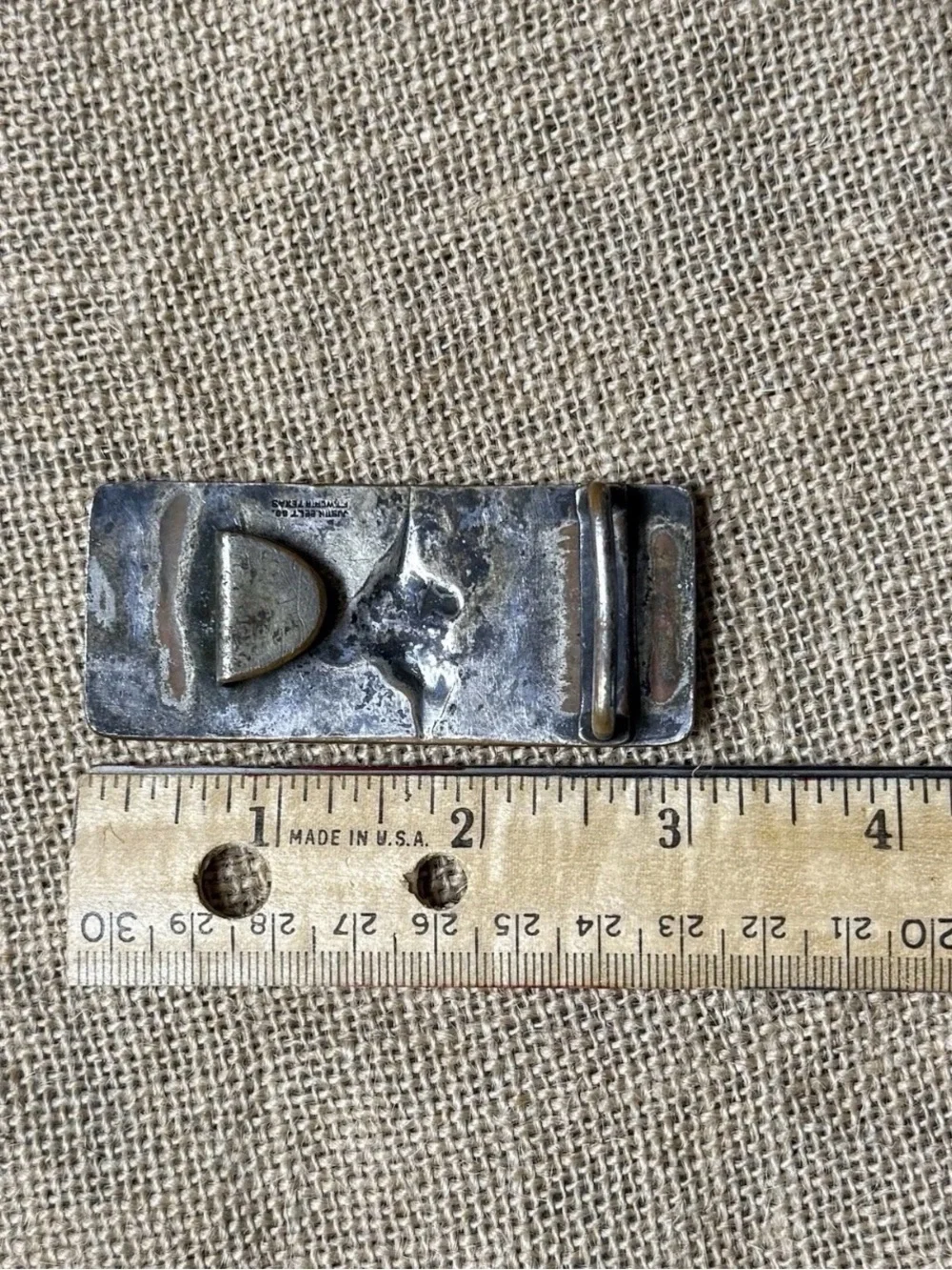 Western Rodeo Bull Rider Dress Belt Buckle Cattle Brands Vtg 50s Justin Texas